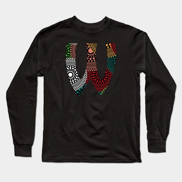 W Aboriginal Letter Long Sleeve T-Shirt by Food in a Can